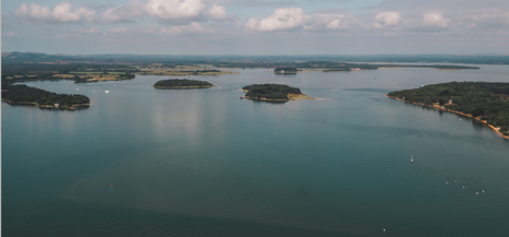 Poole Harbour view with sea and islands